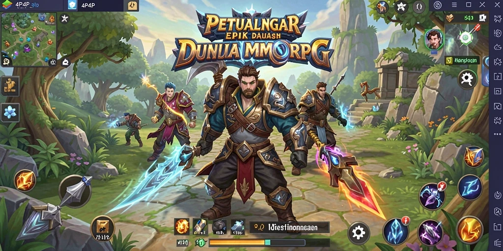 Screenshot gameplay 4P4P menampilkan aksi pertarungan yang mendebarkan.