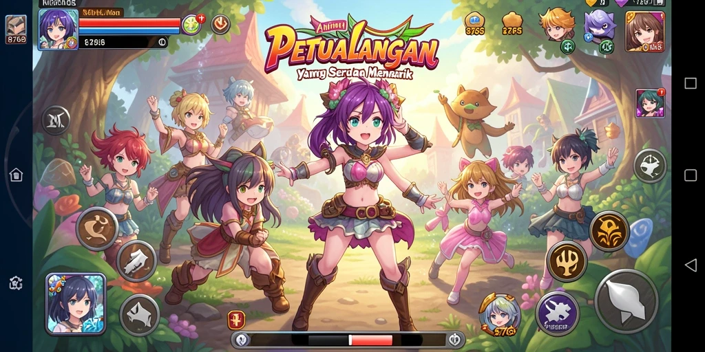 Tampilan screenshot 8768 dengan karakter anime dalam aksi pertarungan.