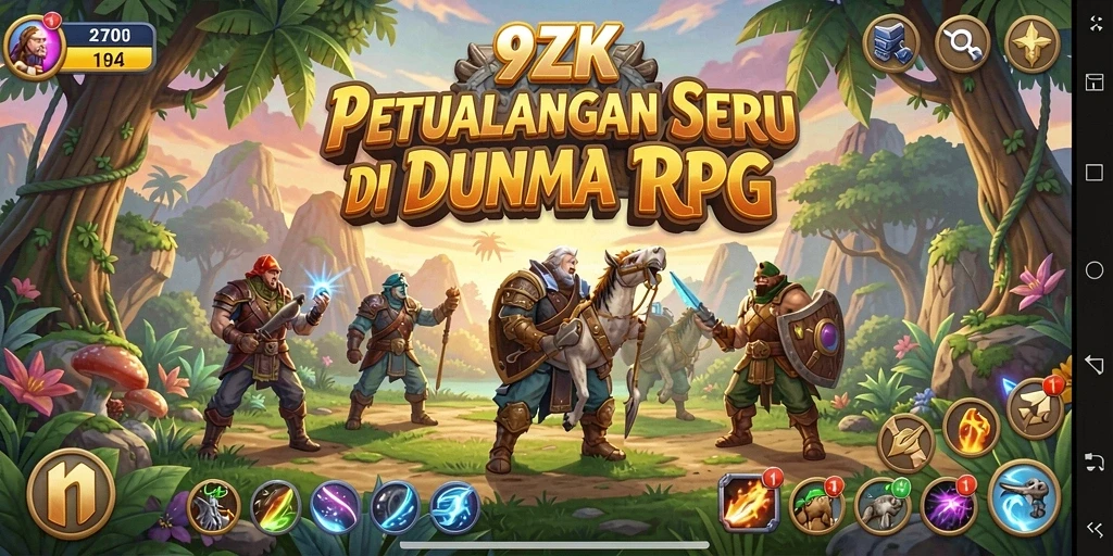 Tampilan gameplay seru dari 9ZK dengan dunia RPG yang luas.