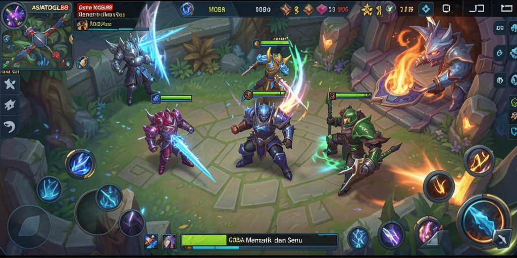 Gameplay seru dalam pertandingan MOBA ASIATOGEL88.