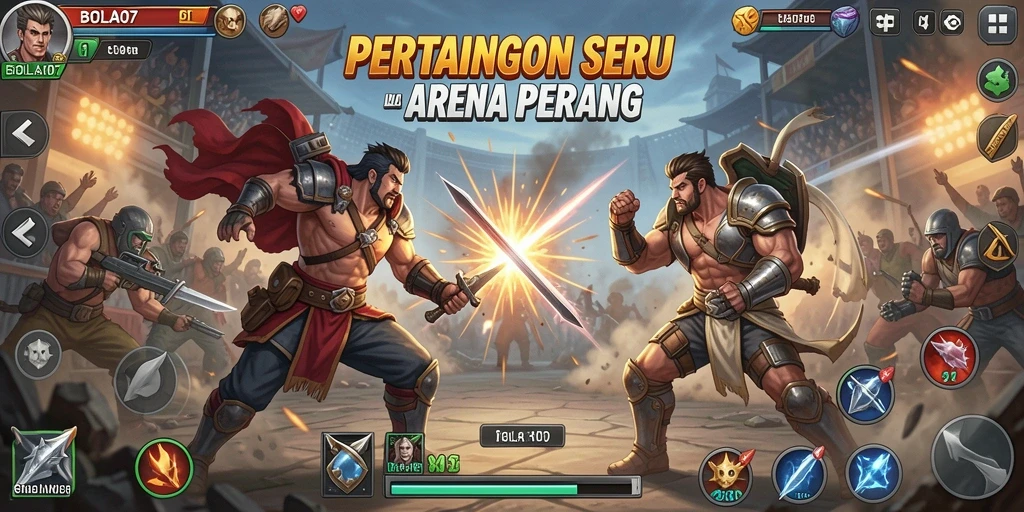 Screenshot menarik yang menampilkan aksi pertarungan dalam BOLA07.