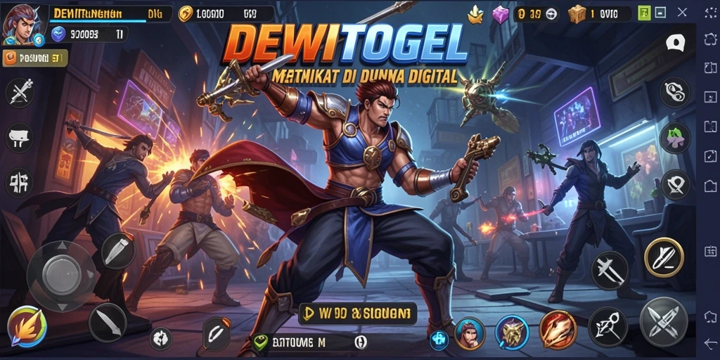 Screenshot gameplay DEWITOGEL yang penuh aksi di arena pertarungan.