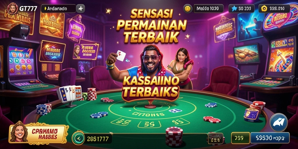 Screenshot game Kasino GT777 menampilkan gameplay yang memukau dan interaktif.