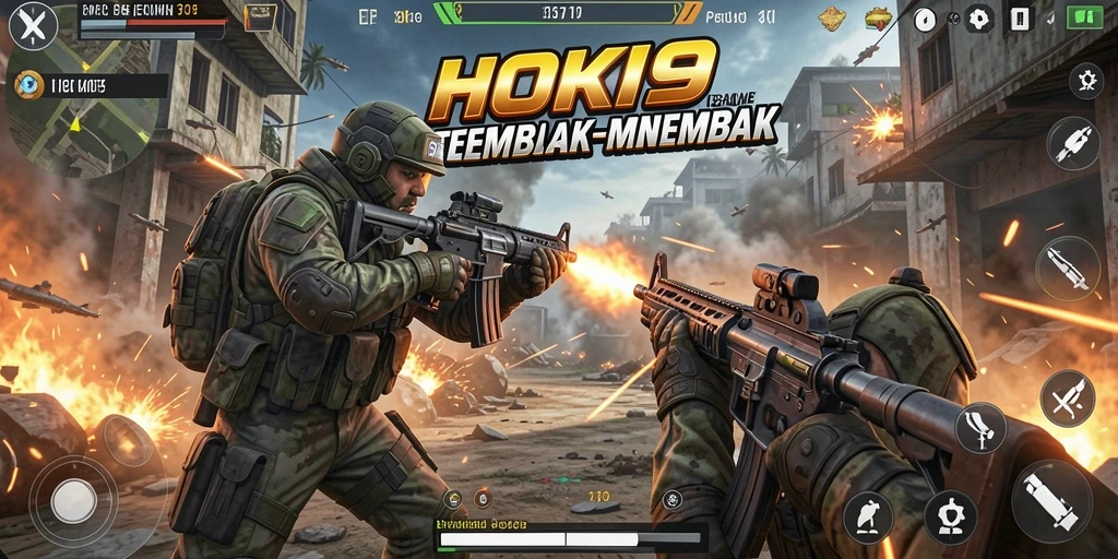 Gameplay HOKI9 menampilkan karakter dalam aksi tembak-menembak seru.