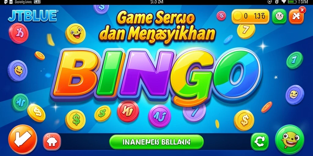 Screenshot JTBLUE menampilkan gameplay seru Bingo yang menarik.