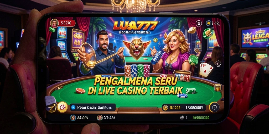 Screenshot gameplay LUSA777 menampilkan dealer langsung dan suasana permainan.