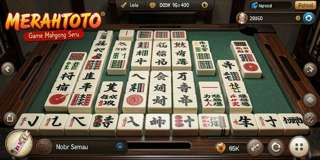 Tampilan gameplay Mahjong yang seru di MERAHTOTO.