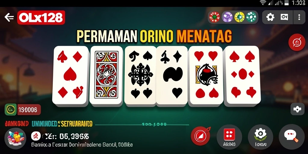 Screenshot gameplay seru dari OLX128 yang memperlihatkan aksi Domino.