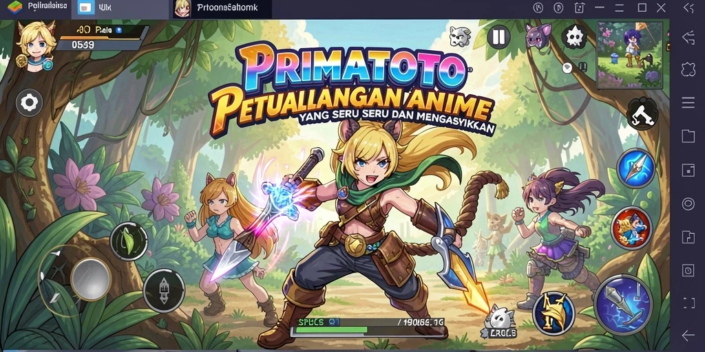 Tangkapan layar PRIMATOTO menampilkan aksi karakter anime yang mendebarkan.