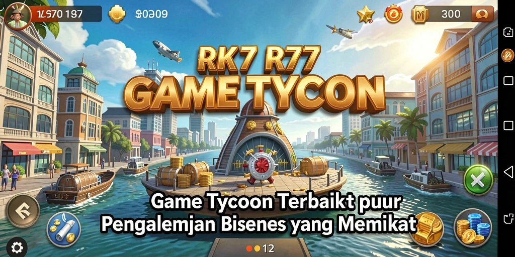 Tampilan gameplay RK77 yang menarik dalam mengelola bisnis Tycoon.