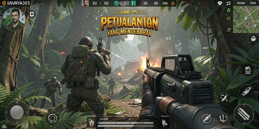 Tampilan gameplay SAVAYA303 yang menegangkan dalam misi TPS.