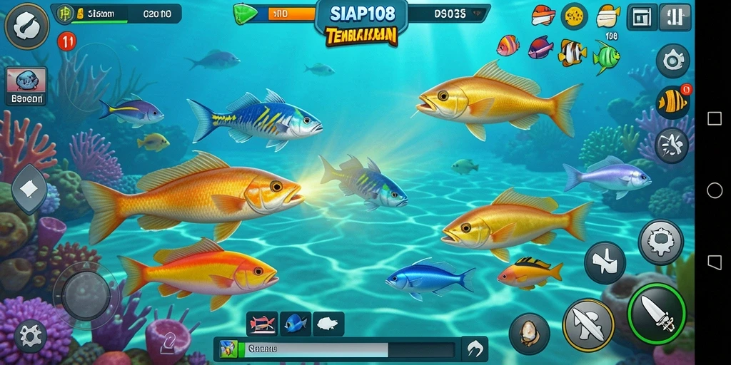 Screenshot utama SIAP108 menampilkan gameplay seru Tembak Ikan.