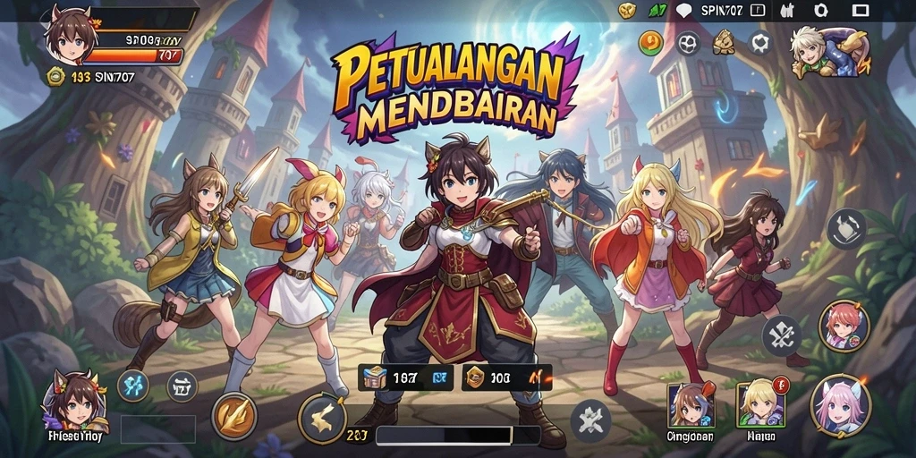 Tampilan gameplay SPIN707 dengan grafik yang menarik dan karakter Anime.