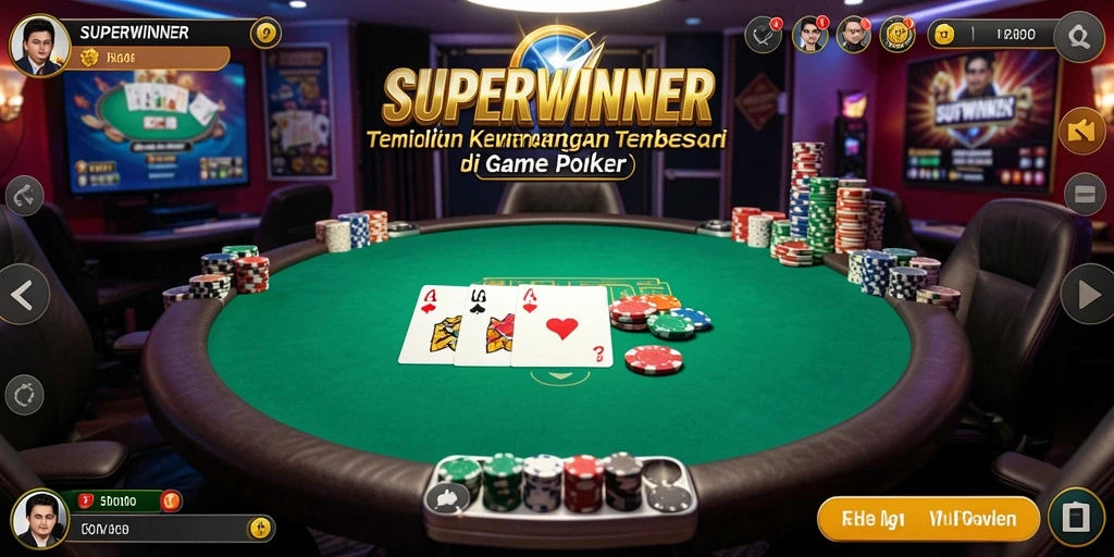 Tampilan gameplay menarik dari SUPERWINNER dalam permainan Poker.