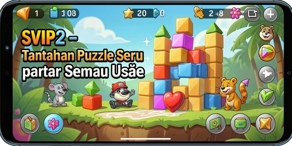 Screenshot utama SVIP2 menunjukkan gameplay menarik dan menantang dari game Puzzle.